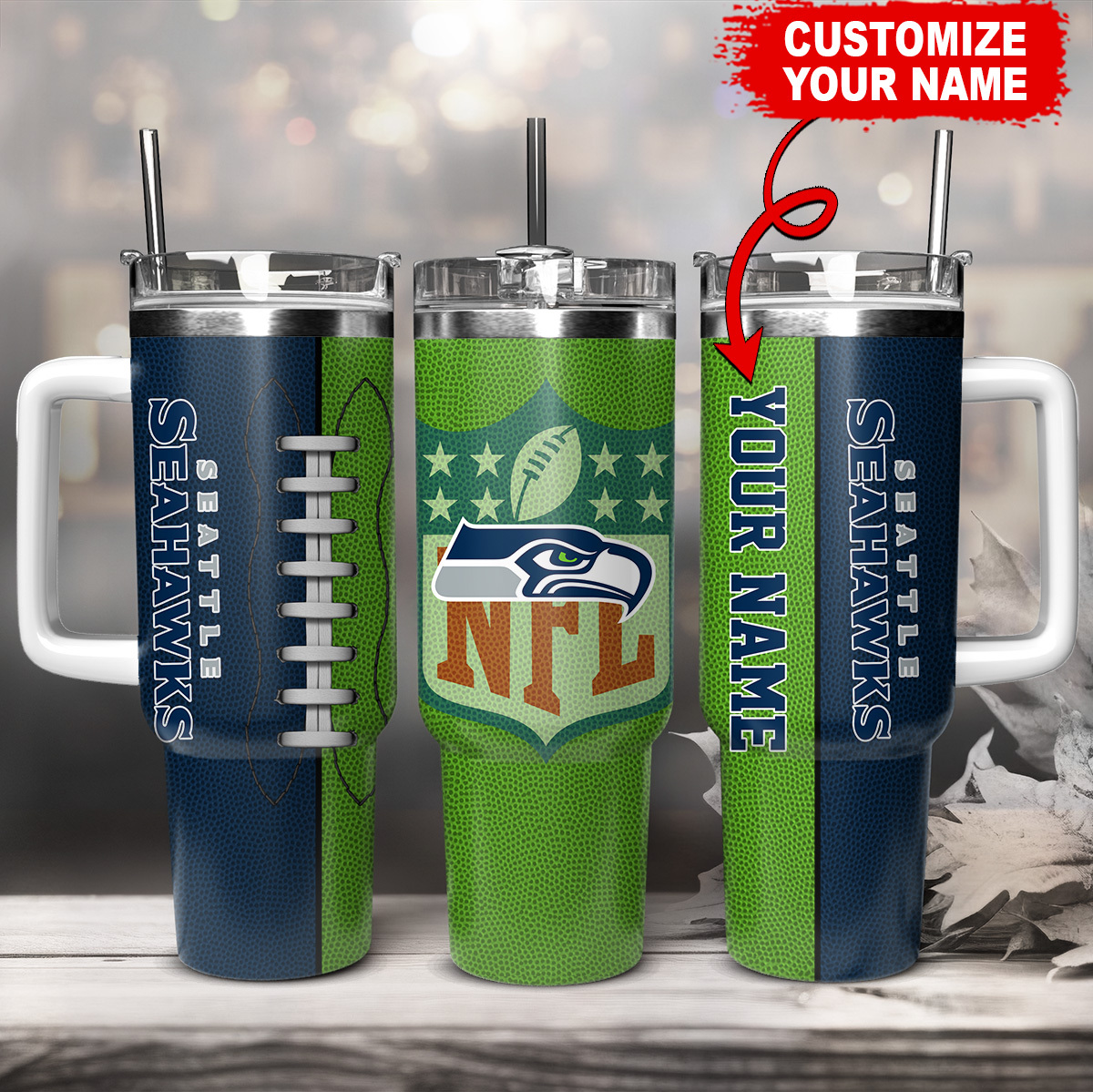 Seattle Seahawks NFL Custom Stanley Cup 40 oz 30 oz Tumbler With HandleTVC230143