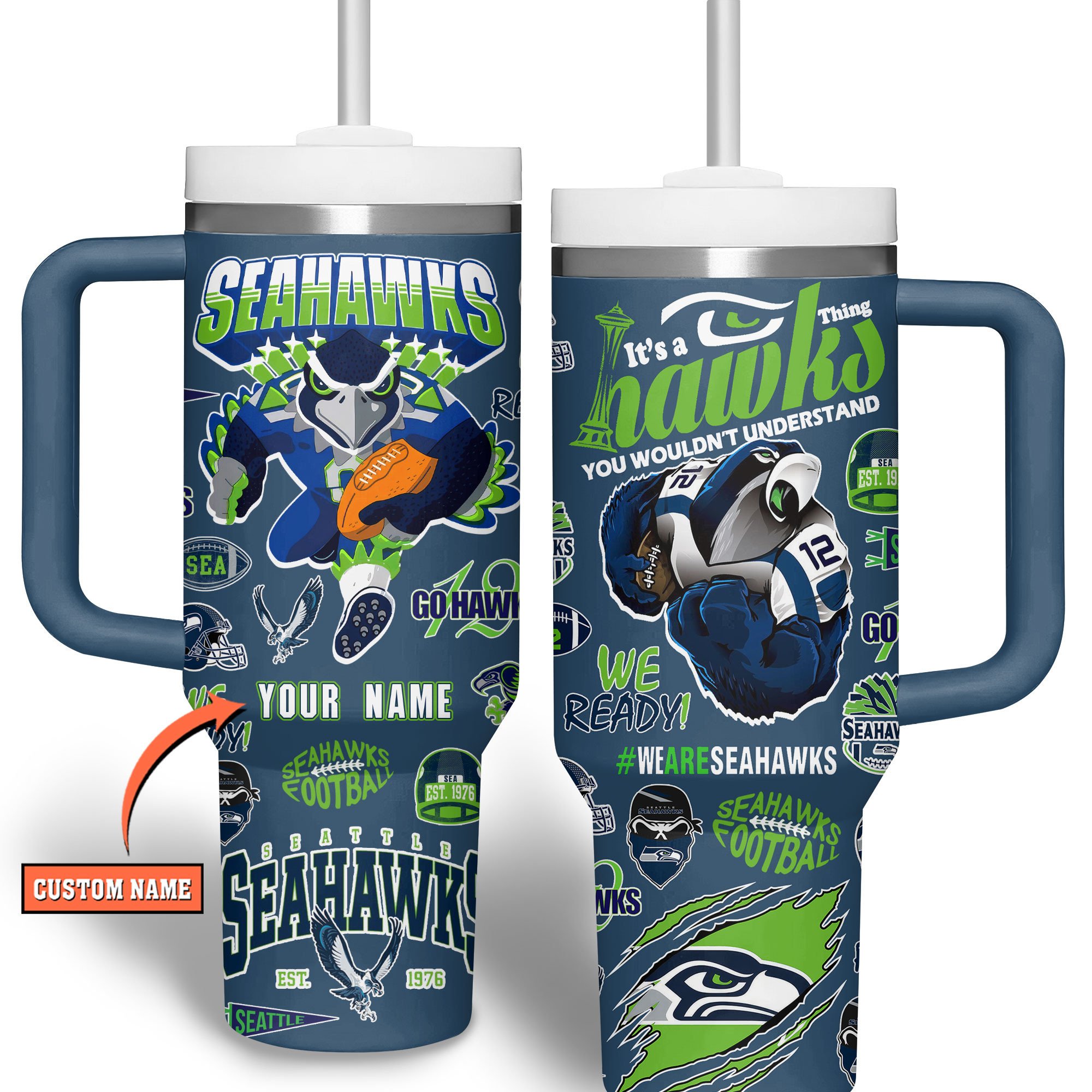 Seattle Seahawks NFL Custom Stanley Cup 40 oz 30 oz Tumbler With HandleTVC2301510