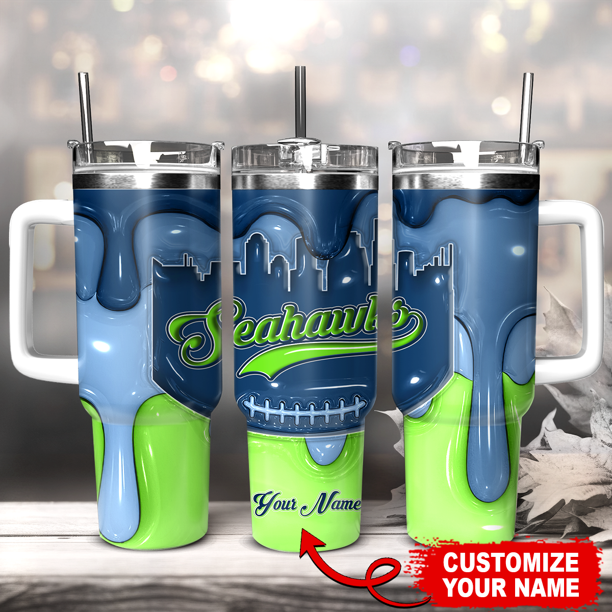 Seattle Seahawks NFL Custom Stanley Cup 40 oz 30 oz Tumbler With HandleTVC230152