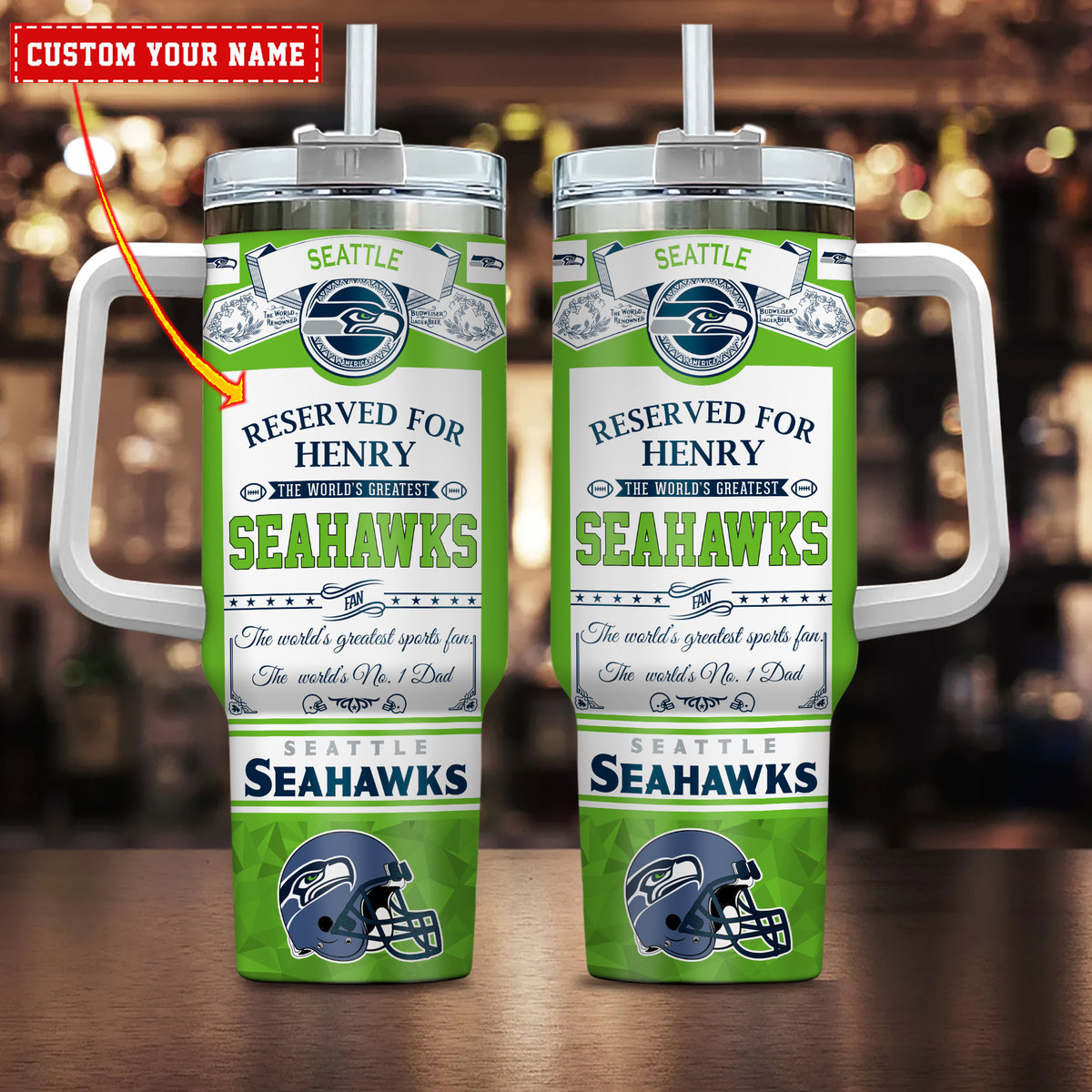 Seattle Seahawks NFL Fatherâ€™s Day Custom Stanley Cup 40 oz 30 oz Tumbler With HandleTVC2301227