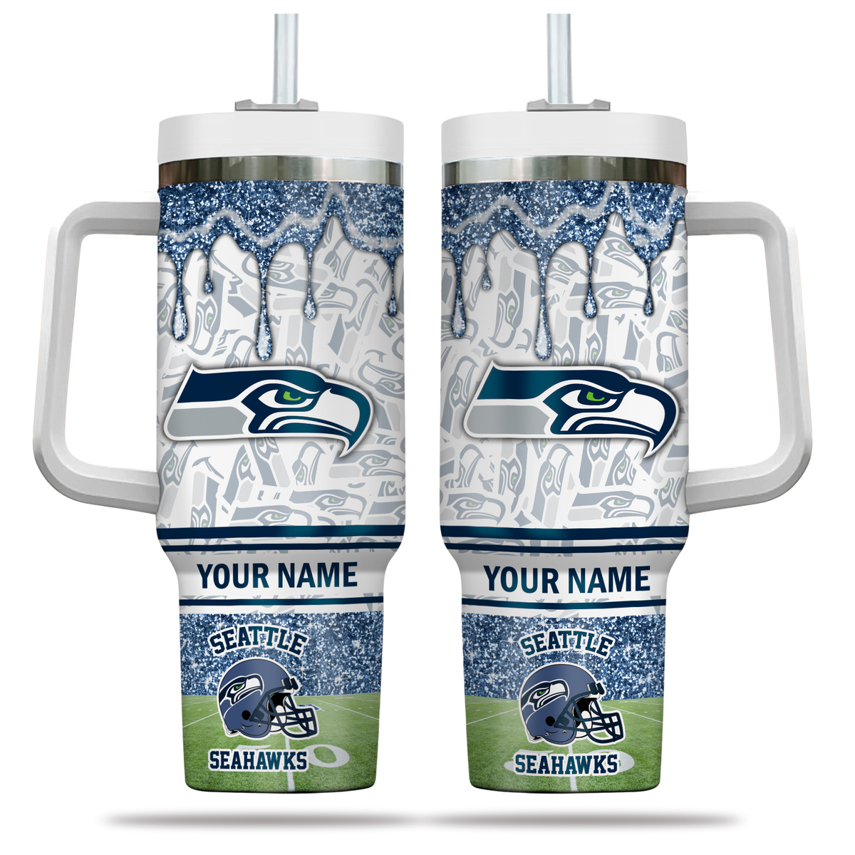 Seattle Seahawks NFL Glitter Custom Stanley Cup 40 oz 30 oz Tumbler With HandleTVC230196 - Image 2