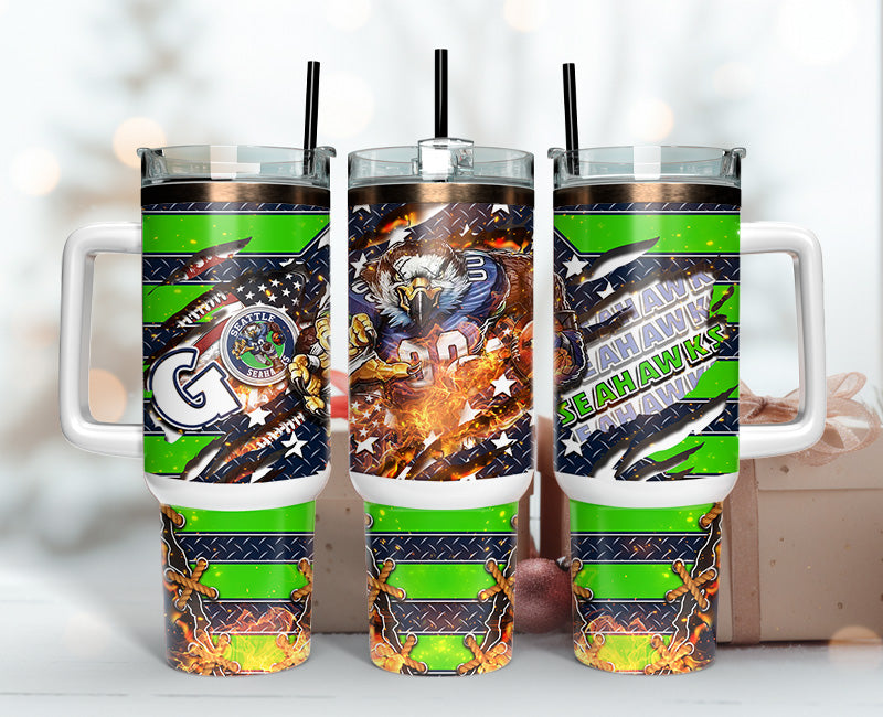 Seattle Seahawks NFL Mascot Custom Stanley Cup 40 oz 30 oz Tumbler With HandleTVC2301148