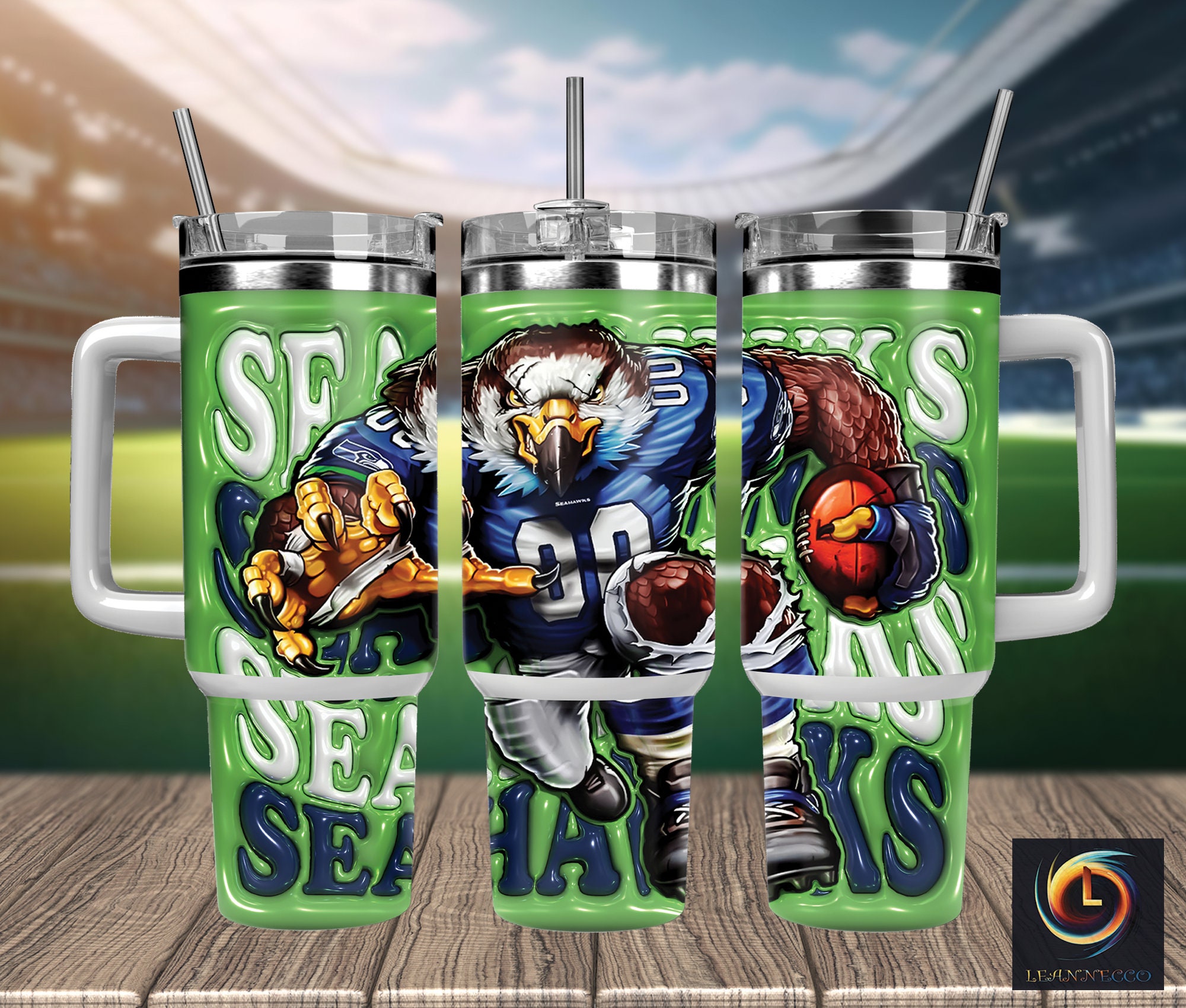Seattle Seahawks NFL Mascot Custom Stanley Cup 40 oz 30 oz Tumbler With HandleTVC2301998