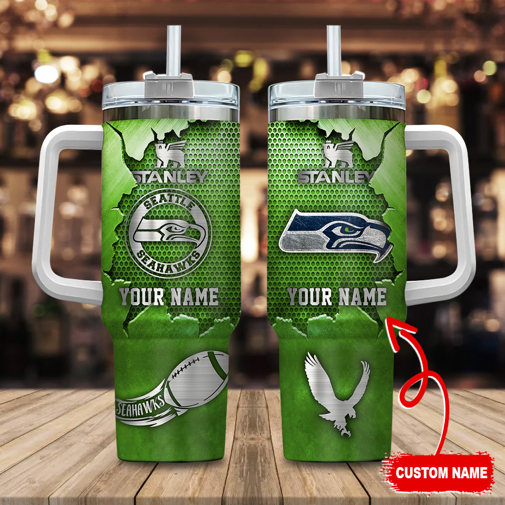 Seattle Seahawks NFL Metal Style Custom Stanley Cup 40 oz 30 oz Tumbler With HandleTVC230186
