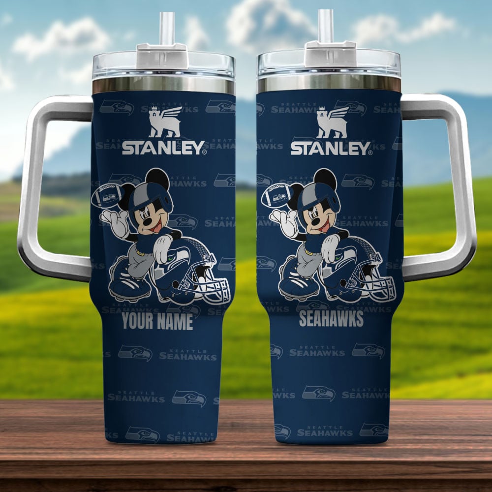 Seattle Seahawks NFL Mickey Mouse Custom Stanley Cup 40 oz 30 oz Tumbler With HandleTVC230139