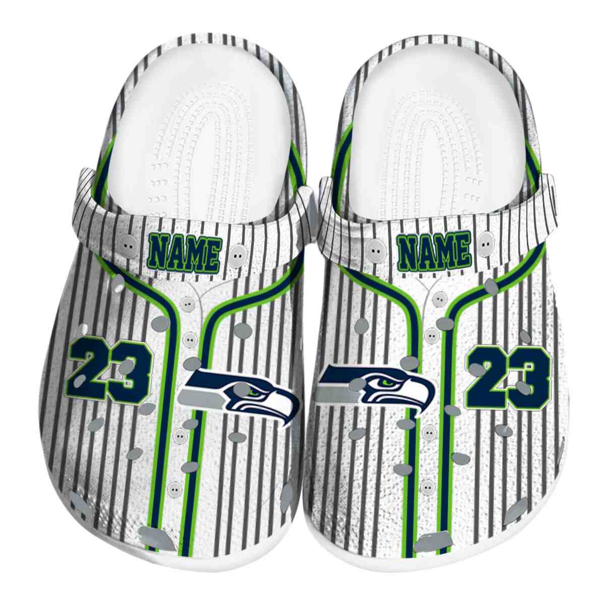 Seattle Seahawks NFL Sport Crocs Crocband Clogs Shoes Comfortable For Men Women and Kids