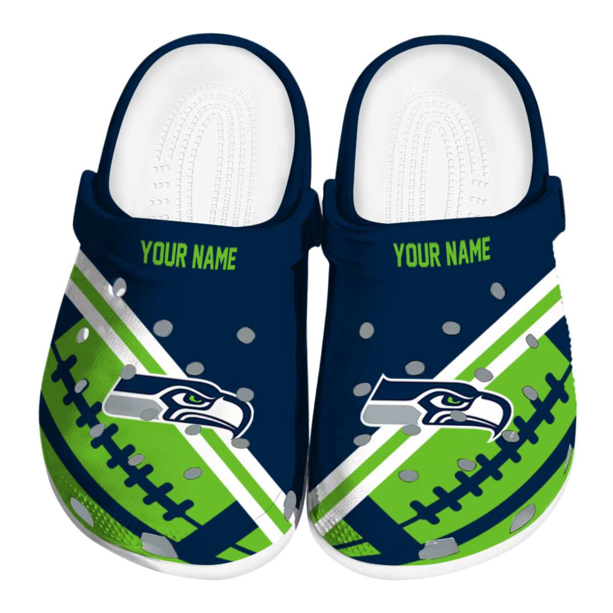 Seattle Seahawks NFL Sport Crocs Crocband Clogs Shoes Comfortable For Men Women and Kids