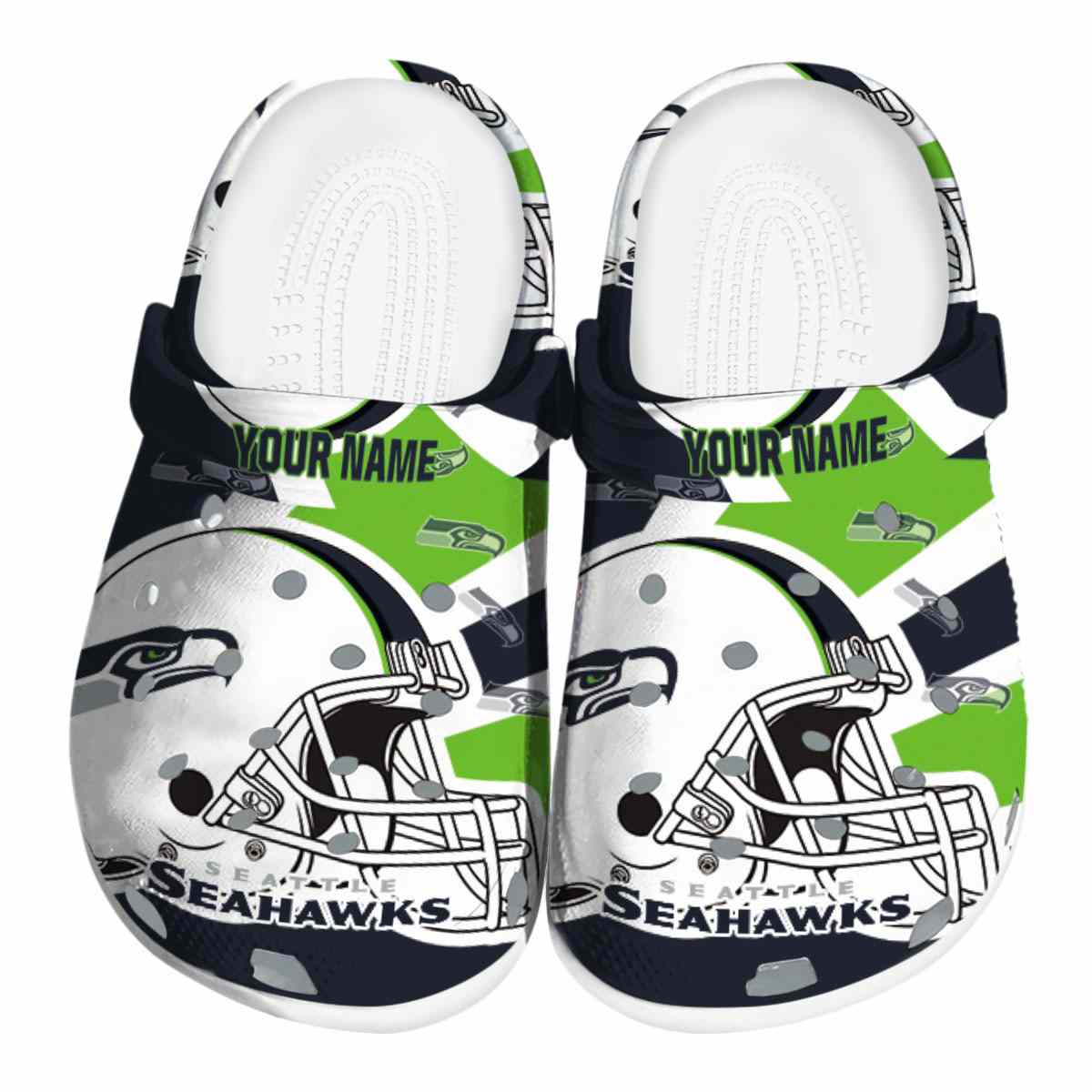 Seattle Seahawks NFL Sport Crocs Crocband Clogs Shoes Comfortable For Men Women and Kids