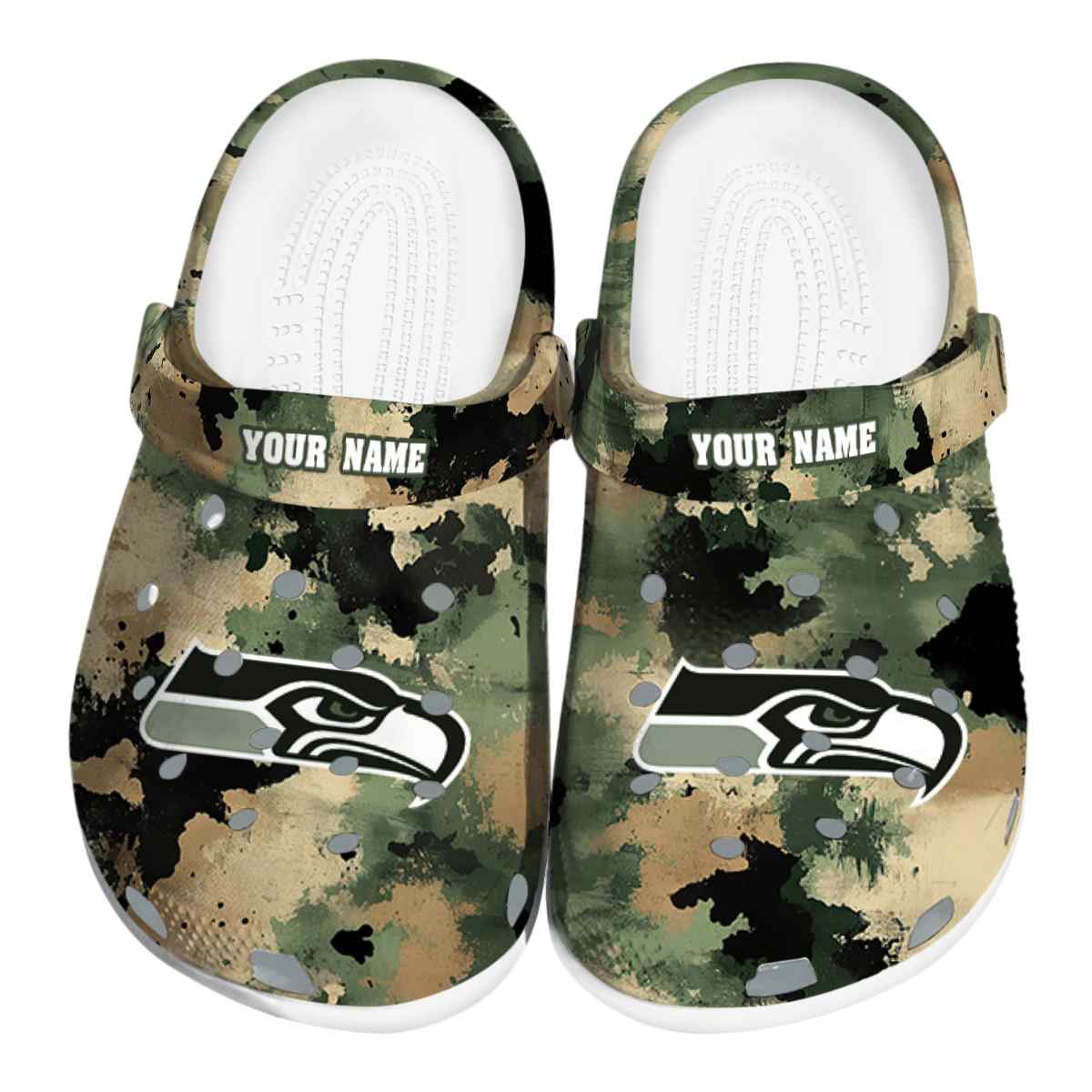 Seattle Seahawks NFL Sport Crocs Crocband Clogs Shoes Comfortable For Men Women and Kids