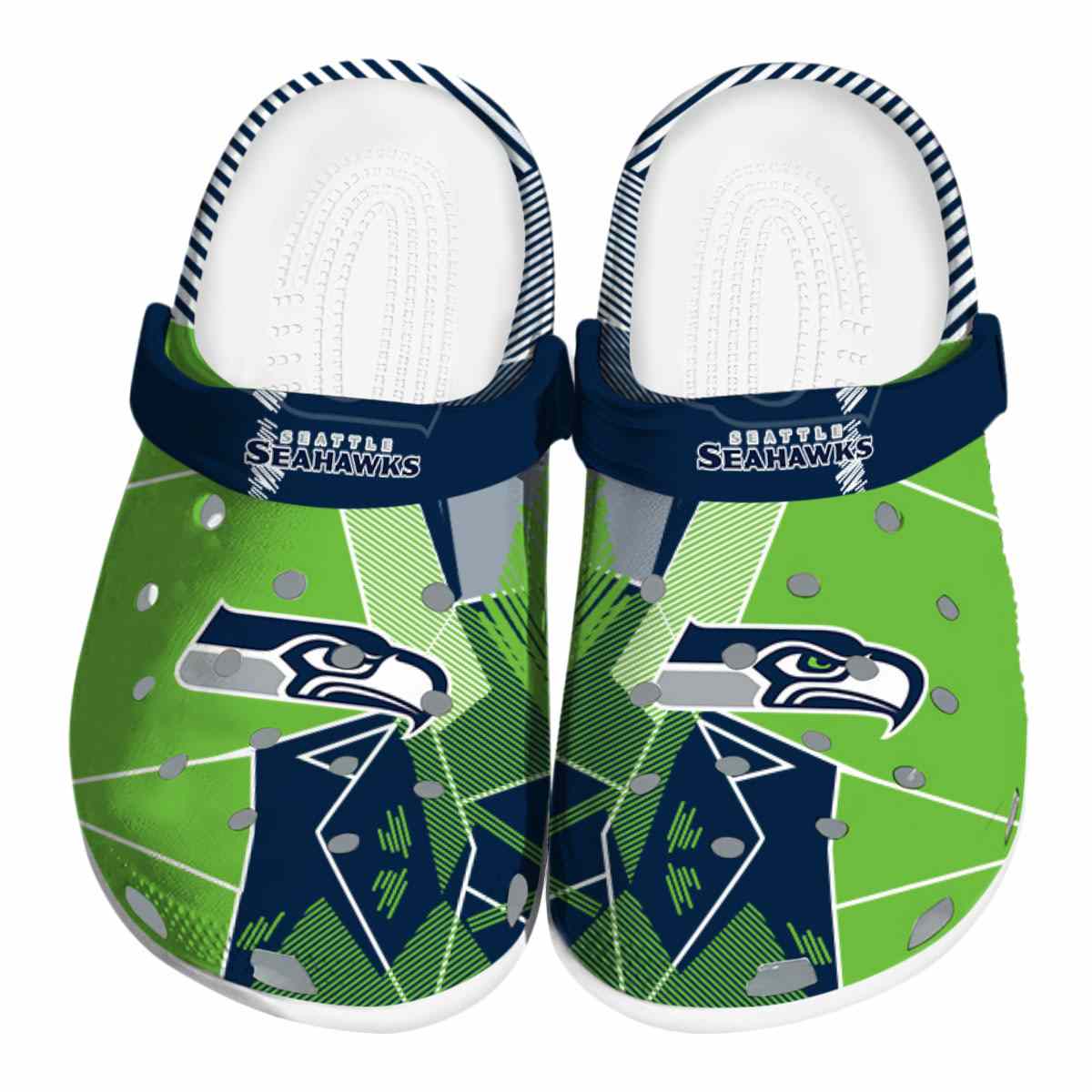 Seattle Seahawks NFL Sport Crocs Crocband Clogs Shoes Comfortable For Men Women and Kids
