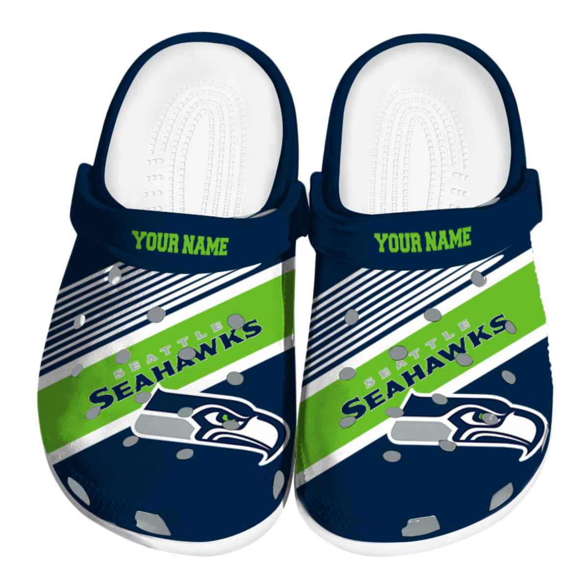 Seattle Seahawks NFL Sport Crocs Crocband Clogs Shoes Comfortable For Men Women and Kids