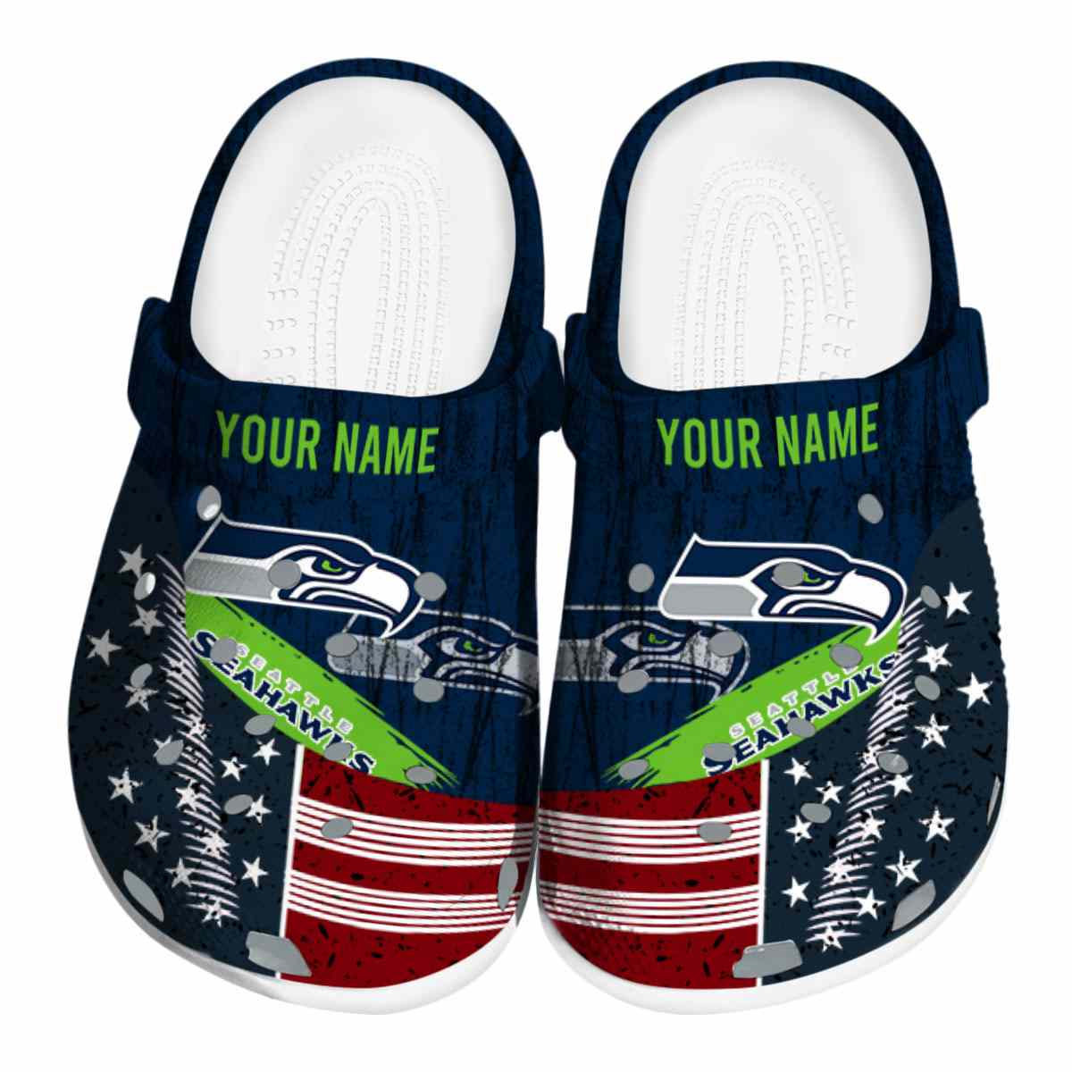Seattle Seahawks NFL Sport Crocs Crocband Clogs Shoes Comfortable For Men Women and Kids