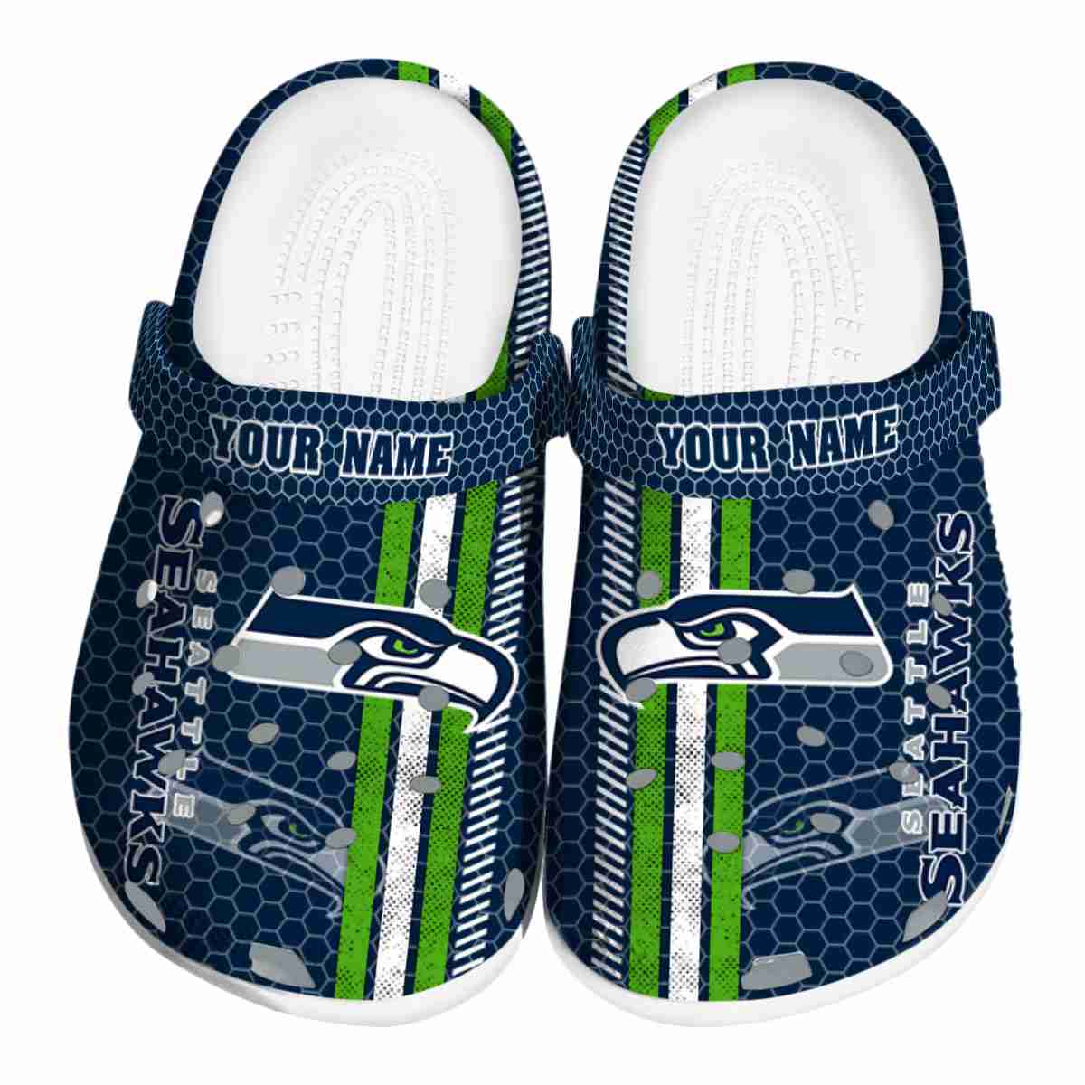 Seattle Seahawks NFL Sport Crocs Crocband Clogs Shoes Comfortable For Men Women and Kids