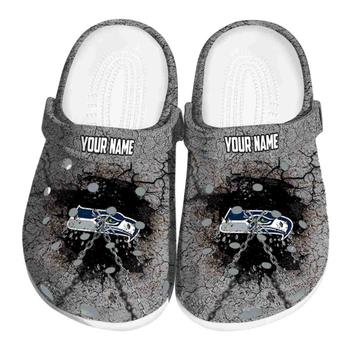 Seattle Seahawks NFL Sport Crocs Crocband Clogs Shoes Comfortable For Men Women and Kids