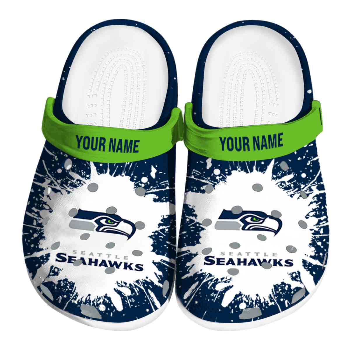 Seattle Seahawks NFL Sport Crocs Crocband Clogs Shoes Comfortable For Men Women and Kids