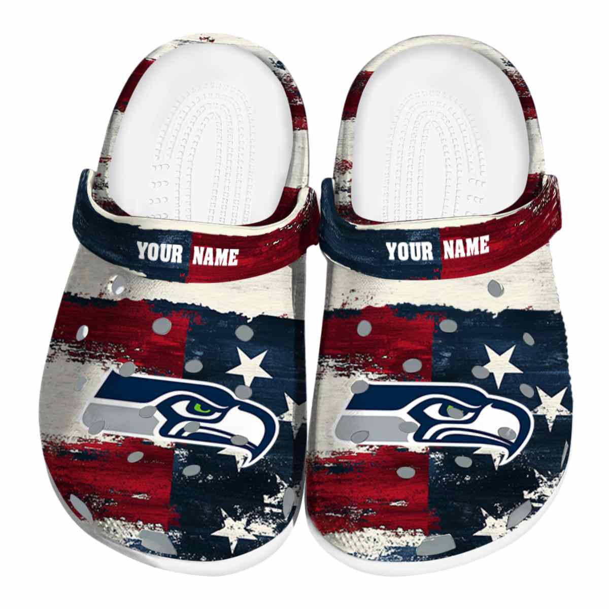 Seattle Seahawks NFL Sport Crocs Crocband Clogs Shoes Comfortable For Men Women and Kids