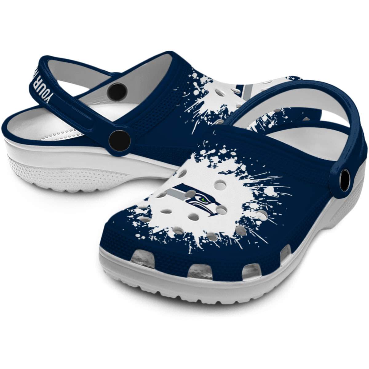 Seattle Seahawks NFL Sport Crocs Crocband Clogs Shoes Comfortable For Men Women and Kids - Image 3