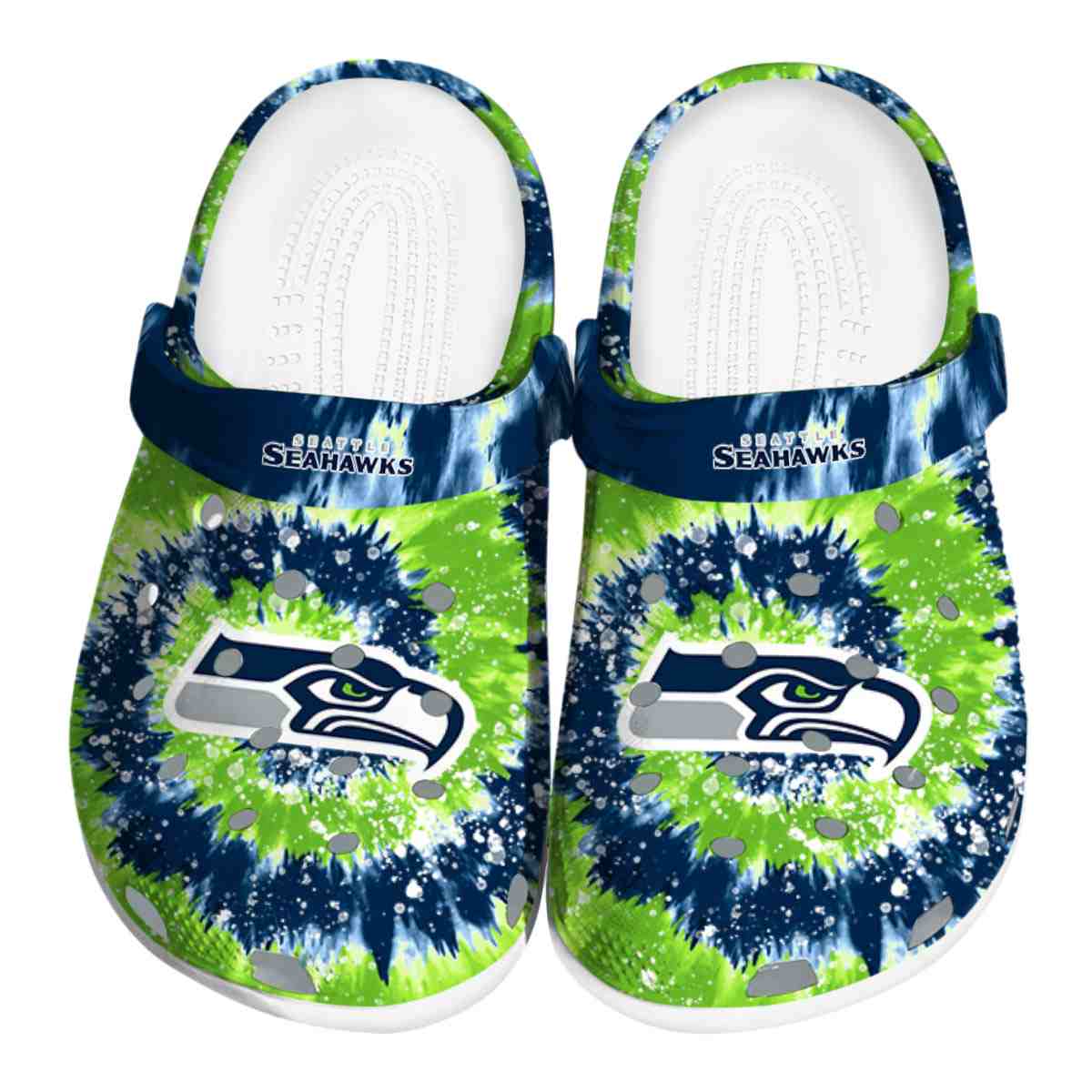 Seattle Seahawks NFL Sport Crocs Crocband Clogs Shoes Comfortable For Men Women and Kids
