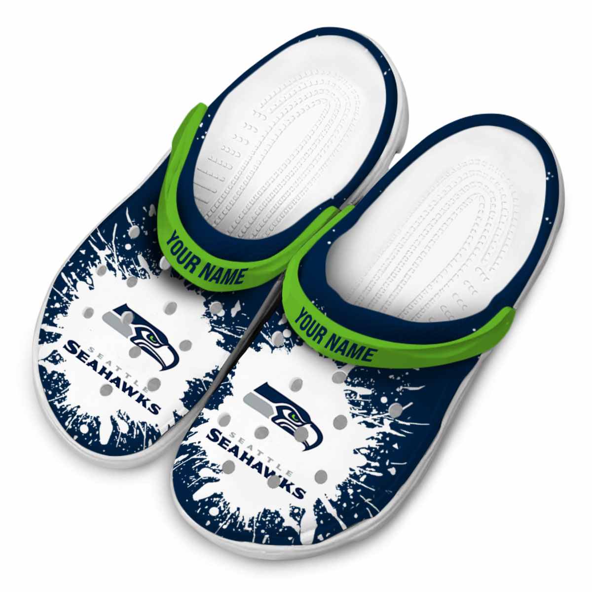Seattle Seahawks NFL Sport Crocs Crocband Clogs Shoes Comfortable For Men Women and Kids - Image 4