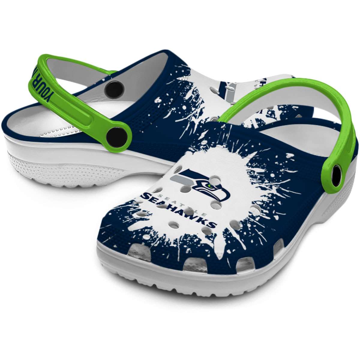 Seattle Seahawks NFL Sport Crocs Crocband Clogs Shoes Comfortable For Men Women and Kids - Image 3