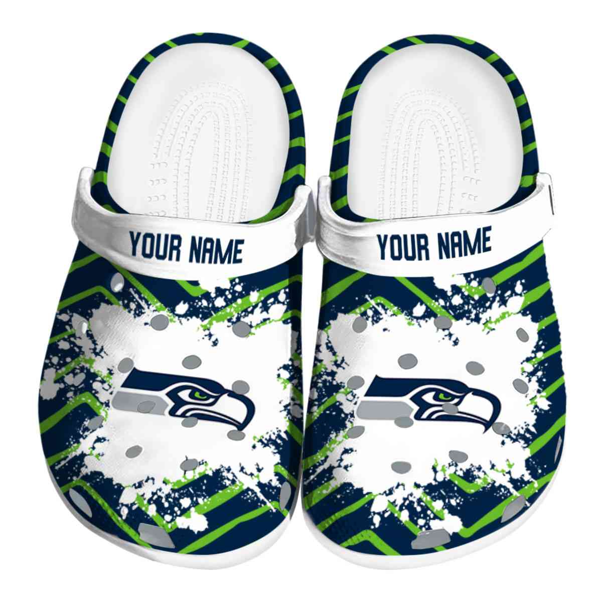 Seattle Seahawks NFL Sport Crocs Crocband Clogs Shoes Comfortable For Men Women and Kids