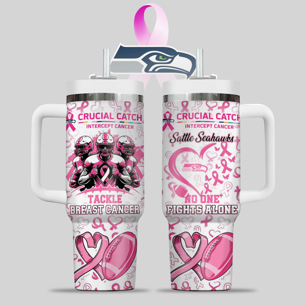 Seattle Seahawks NFL x Breast Cancer Awareness Custom Stanley Cup 40 oz 30 oz Tumbler With HandleTVC2301125