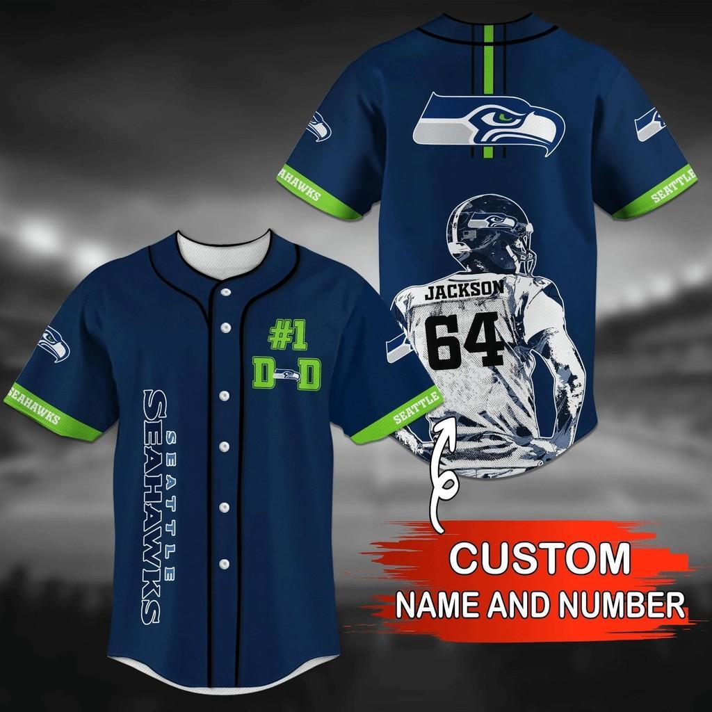 Seattle Seahawks NLF Fan Baseball Jersey Shirt With Personalized