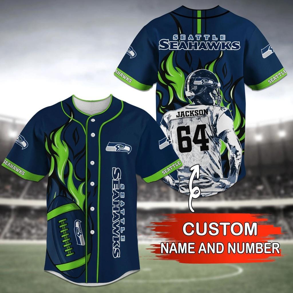 Seattle Seahawks NLF Personalized Baseball Jersey Shirt