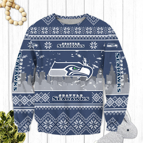 Seattle Seahawks Ugly Christmas Sweater Adult 3D Funny Matching for family