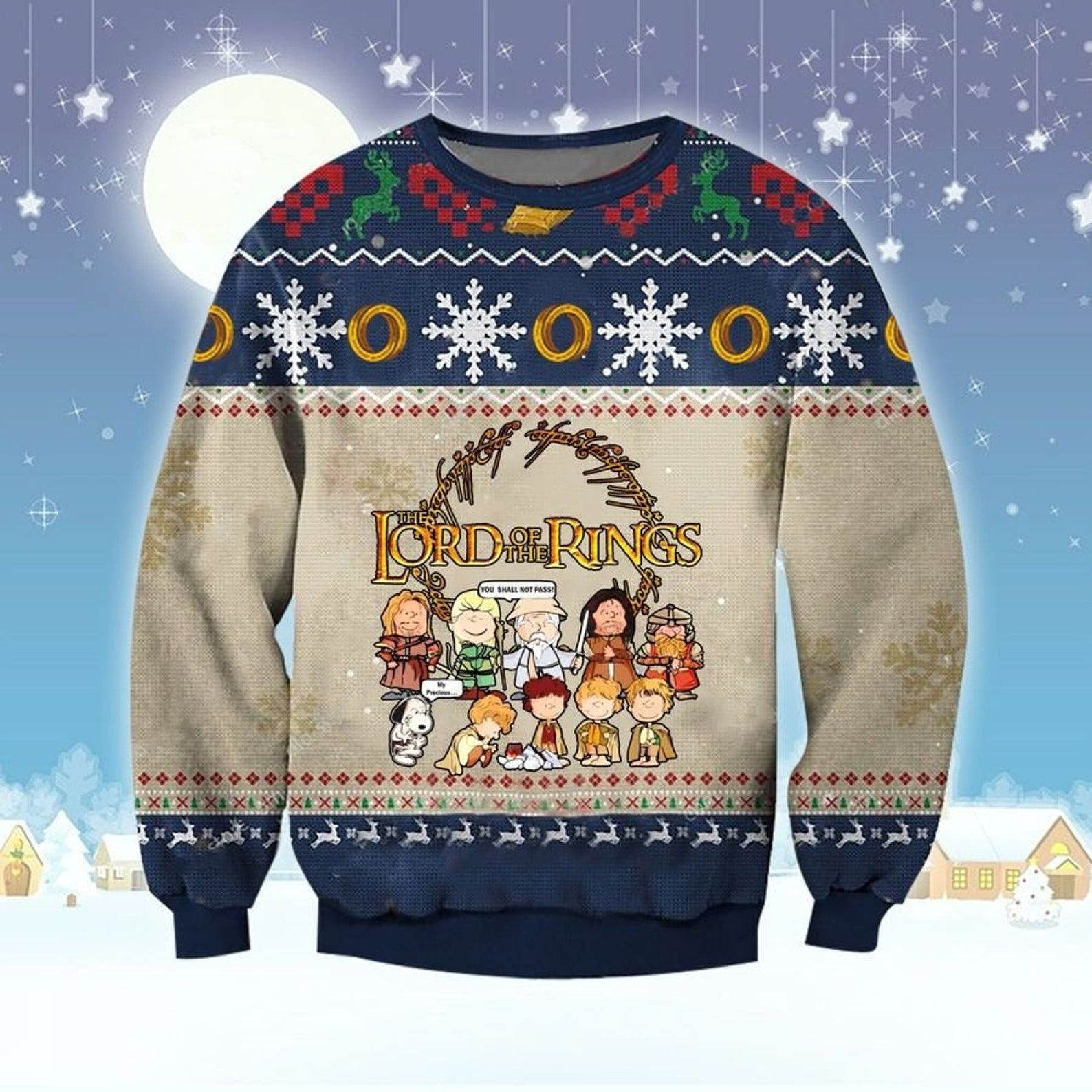 Second Breakfast Club Ugly Christmas Sweater Adult 3D Funny Matching for family