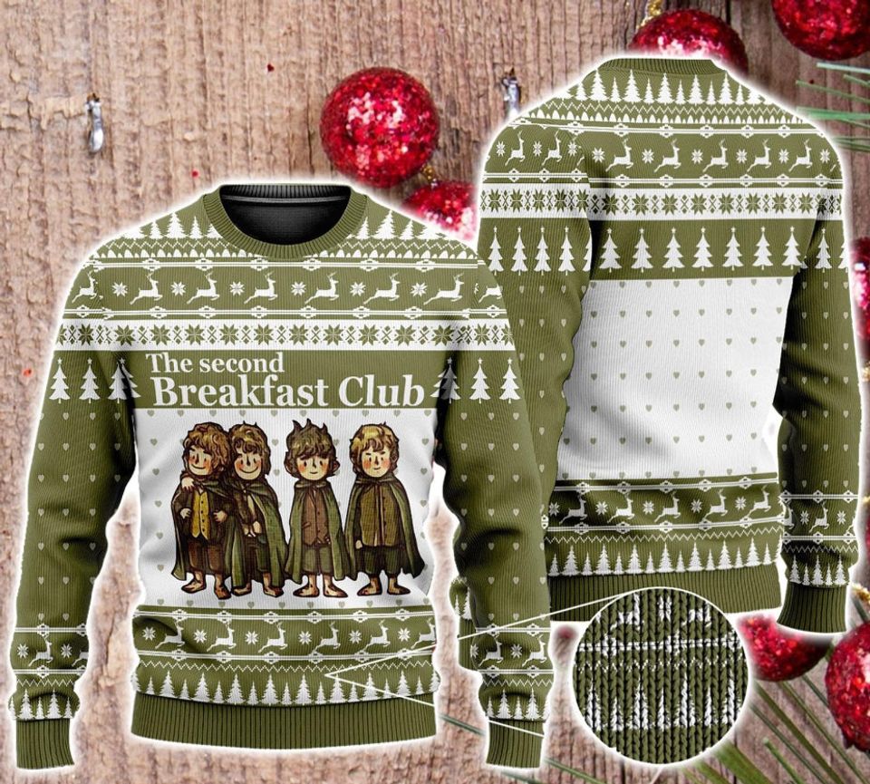Second Breakfast Ugly Christmas Sweater, Xmas Sweater