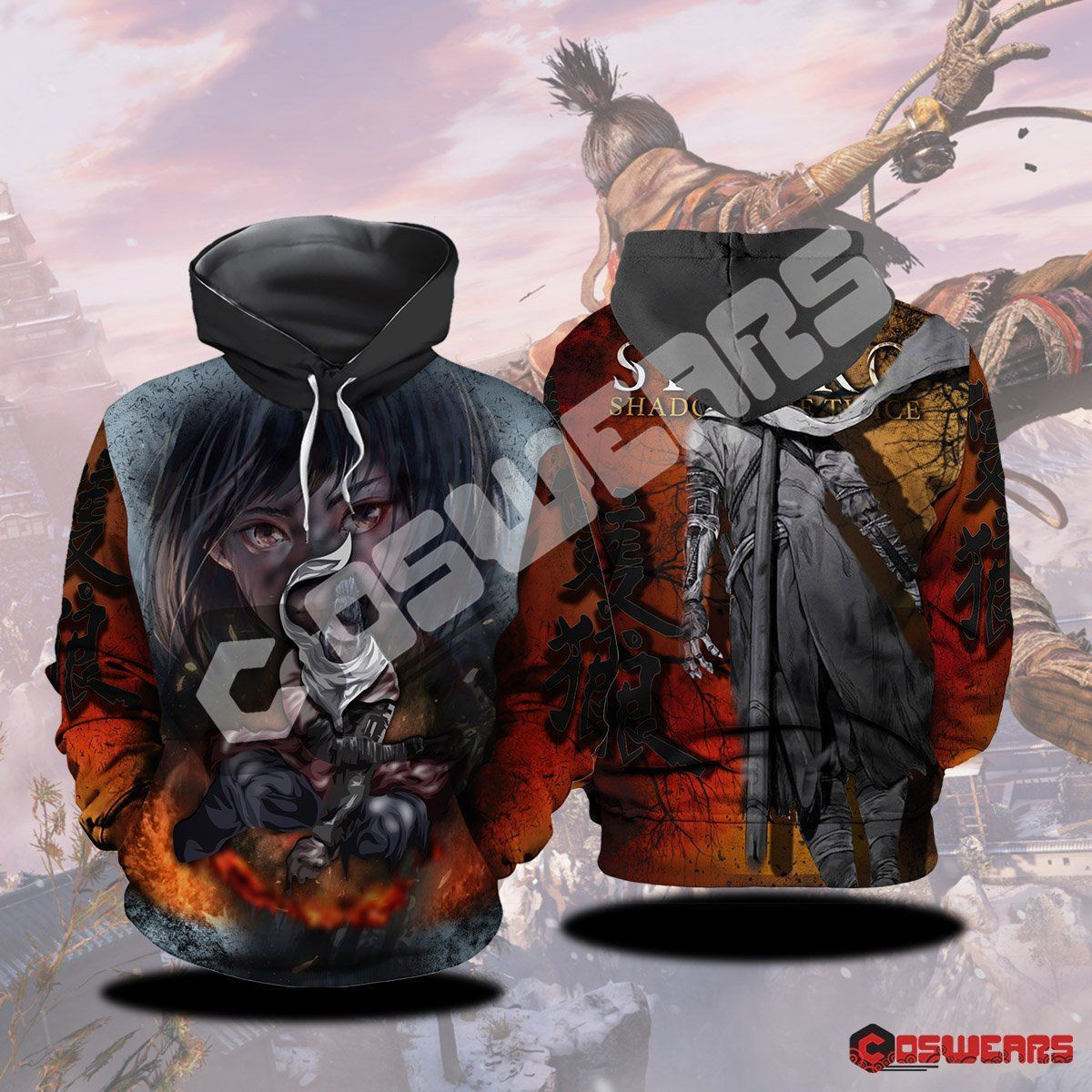 Sekiro Okami Inspired 3D All Over Print Hoodie, Zip Hoodie