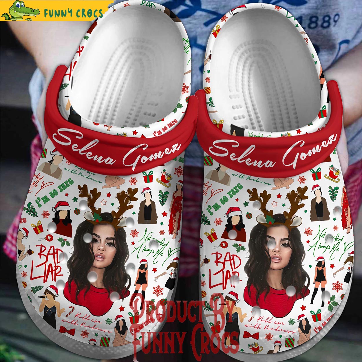 Selena Gomez Music Christmas Crocs Crocband Clogs Shoes Comfortable For Men Women and Kids
