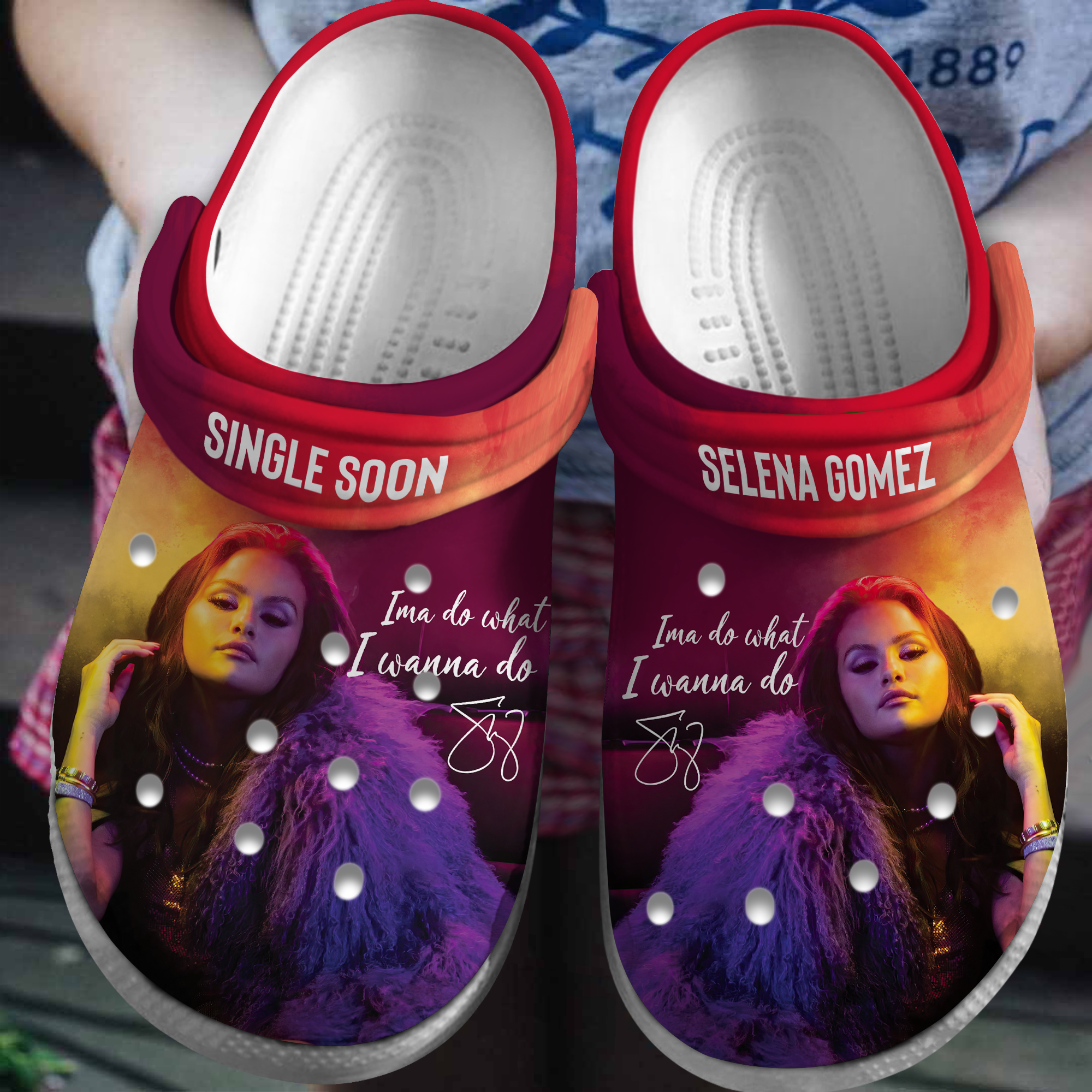 Selena Gomez Music Crocs Crocband Clogs Shoes Comfortable For Men Women and Kids