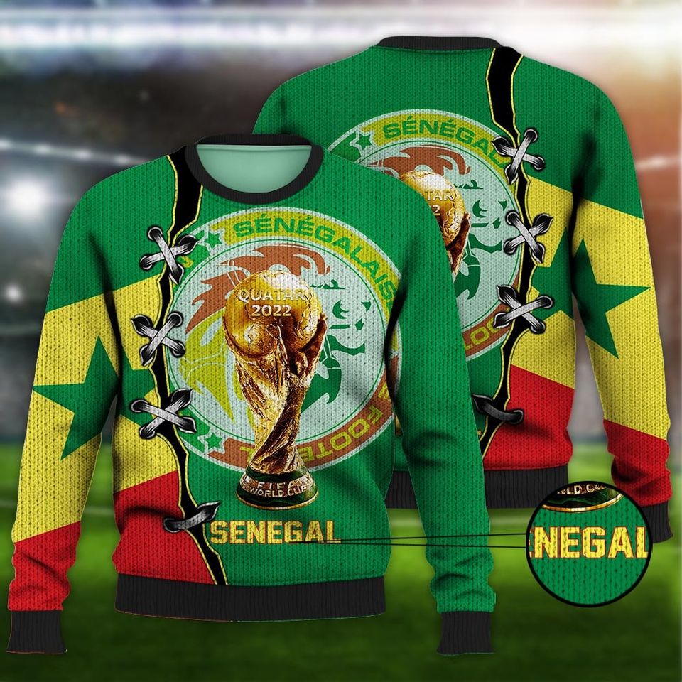 Senegal Flag National Soccer Team, World Cup 2022, Senegal Football Fans 3D Sweater