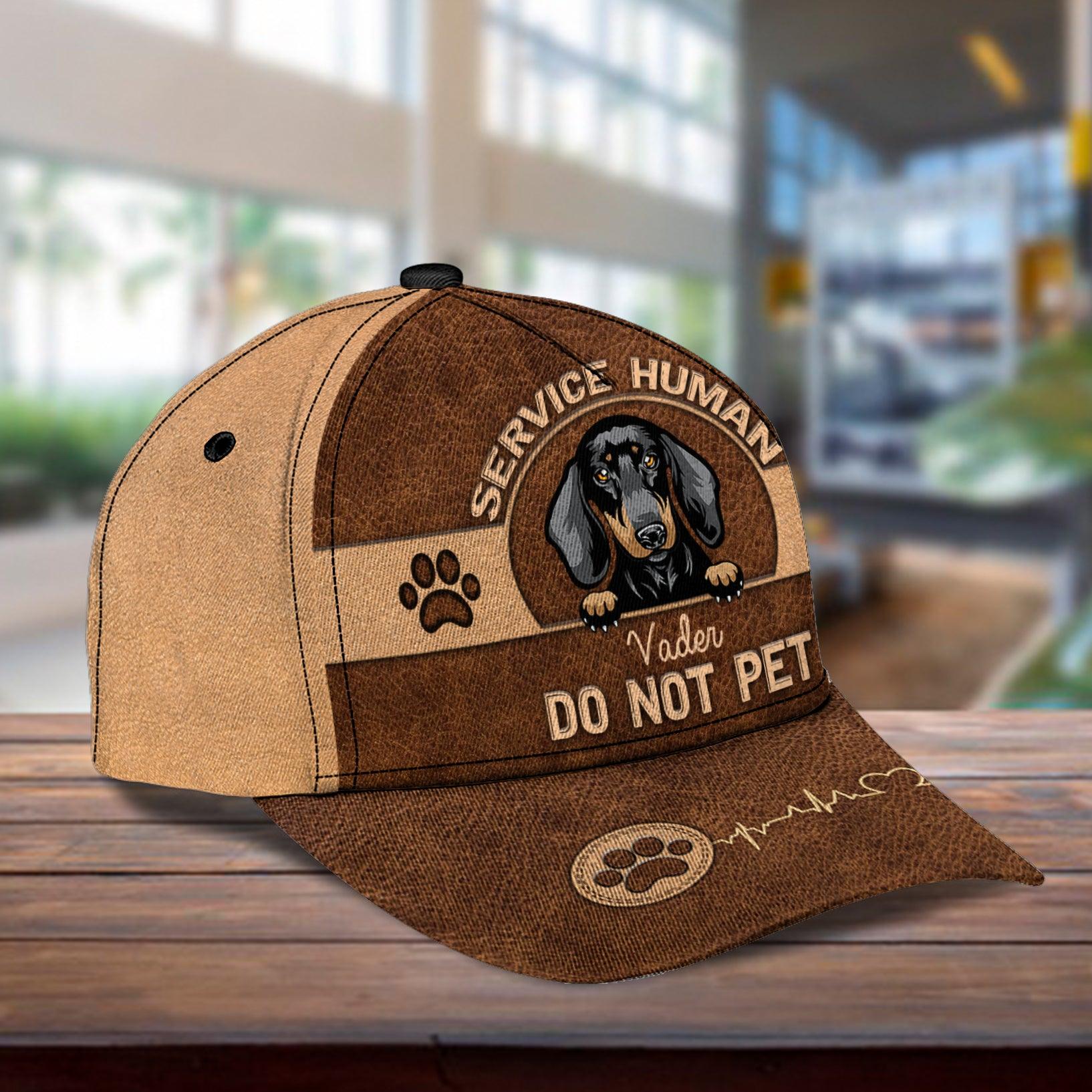 Service Human Do Not Pet Personalized Dog Cap, Personalized Gift for Dog Lovers, Dog Dad, Dog Mom Trucker Hats Custom Hats Gifts For Men & Women