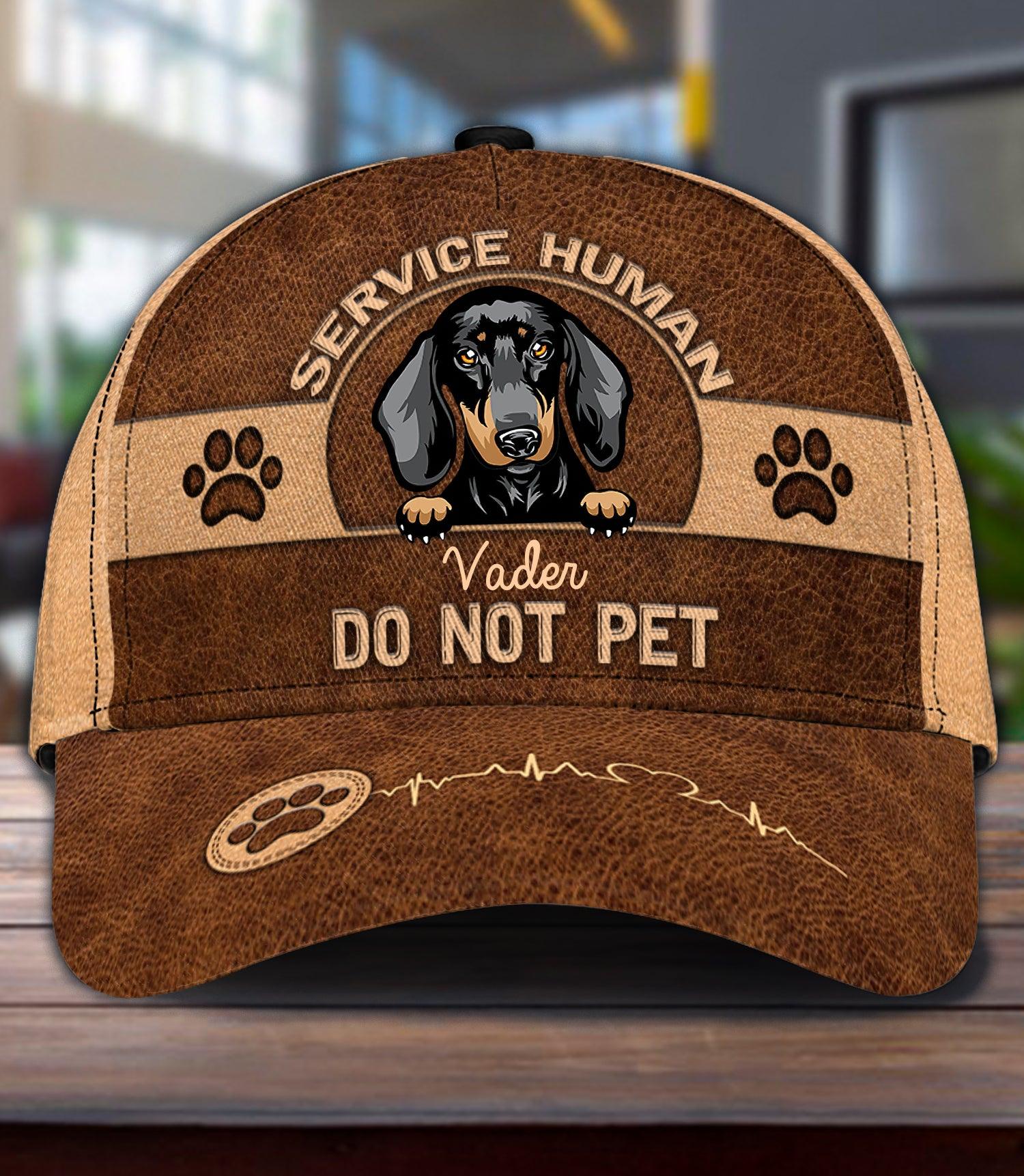 Service Human Do Not Pet Personalized Dog Cap, Personalized Gift for Dog Lovers, Dog Dad, Dog Mom Trucker Hats Custom Hats Gifts For Men & Women