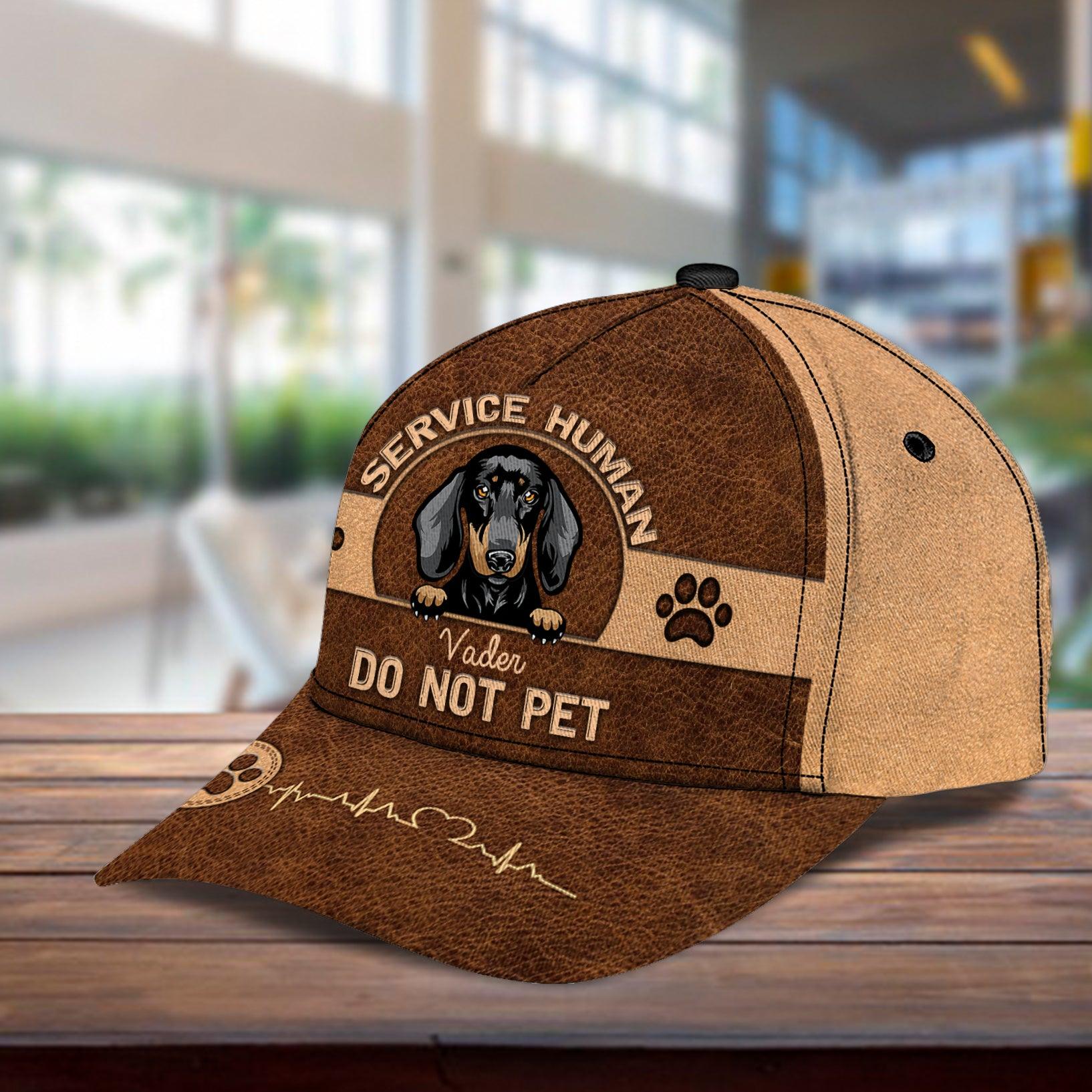 Service Human Do Not Pet Personalized Dog Cap, Personalized Gift for Dog Lovers, Dog Dad, Dog Mom Trucker Hats Custom Hats Gifts For Men & Women