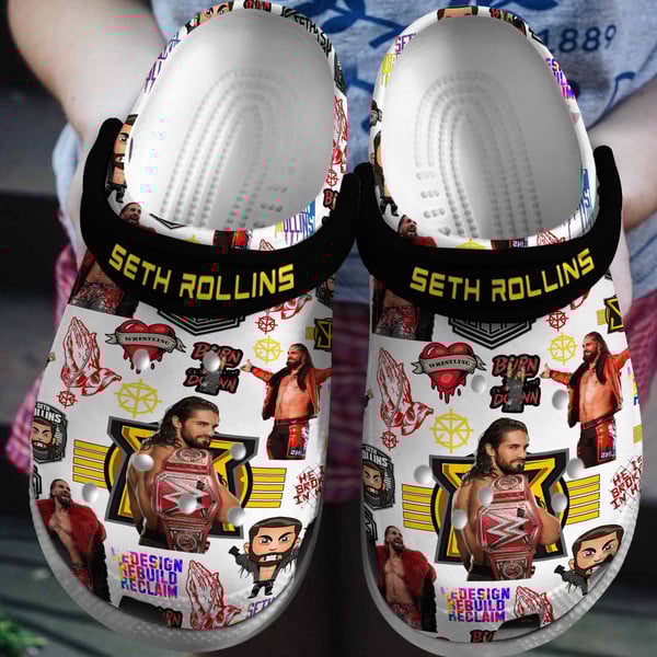 Seth Rollins WWE SportCrocs Crocband Clogs Shoes Comfortable For Men Women and Kids