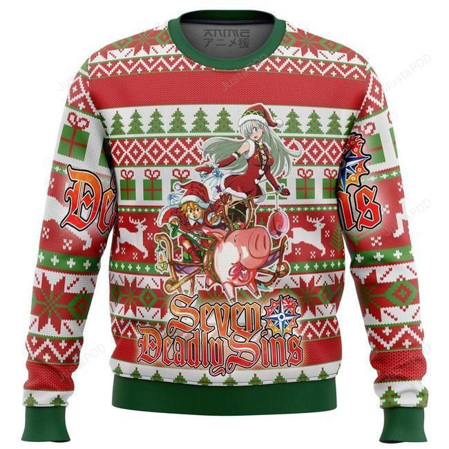 Seven Deadly Sins Alt Ugly Christmas Sweater Adult 3D Funny Matching for family