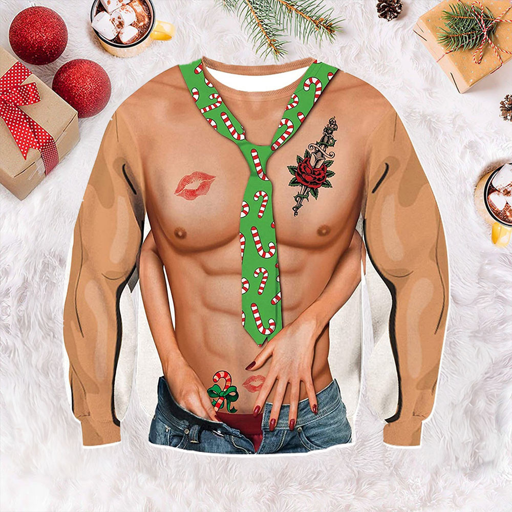 Sex Muscle Ugly Christmas Sweater Women'S Cute Christmas Sweaters Gifts For Dudes