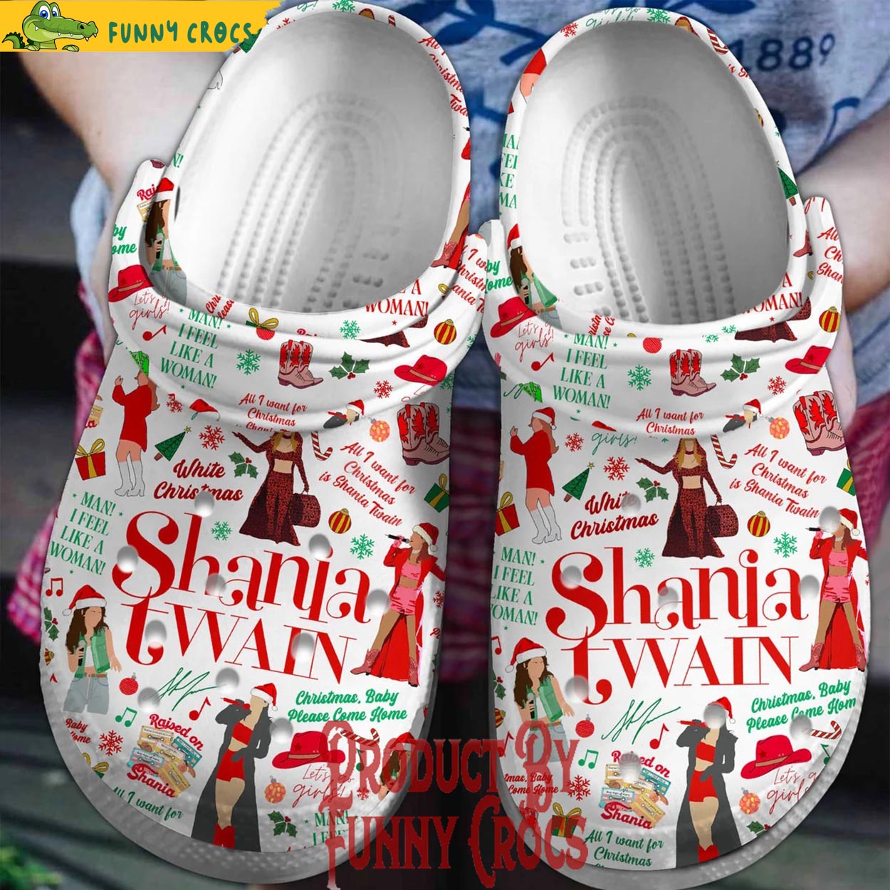 Shania Twain Music Christmas Crocs Crocband Clogs Shoes Comfortable For Men Women and Kids