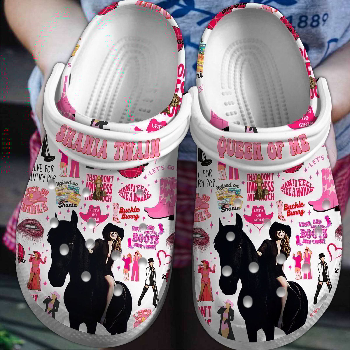 Shania Twain Singer Music Crocs Crocband Clogs Shoes Comfortable For Men Women and Kids