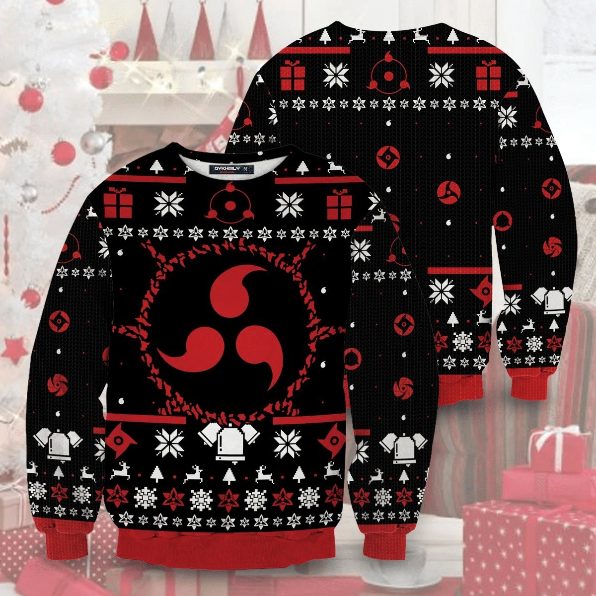 Sharingan Ugly Christmas Sweater Adult 3D Funny Matching for family