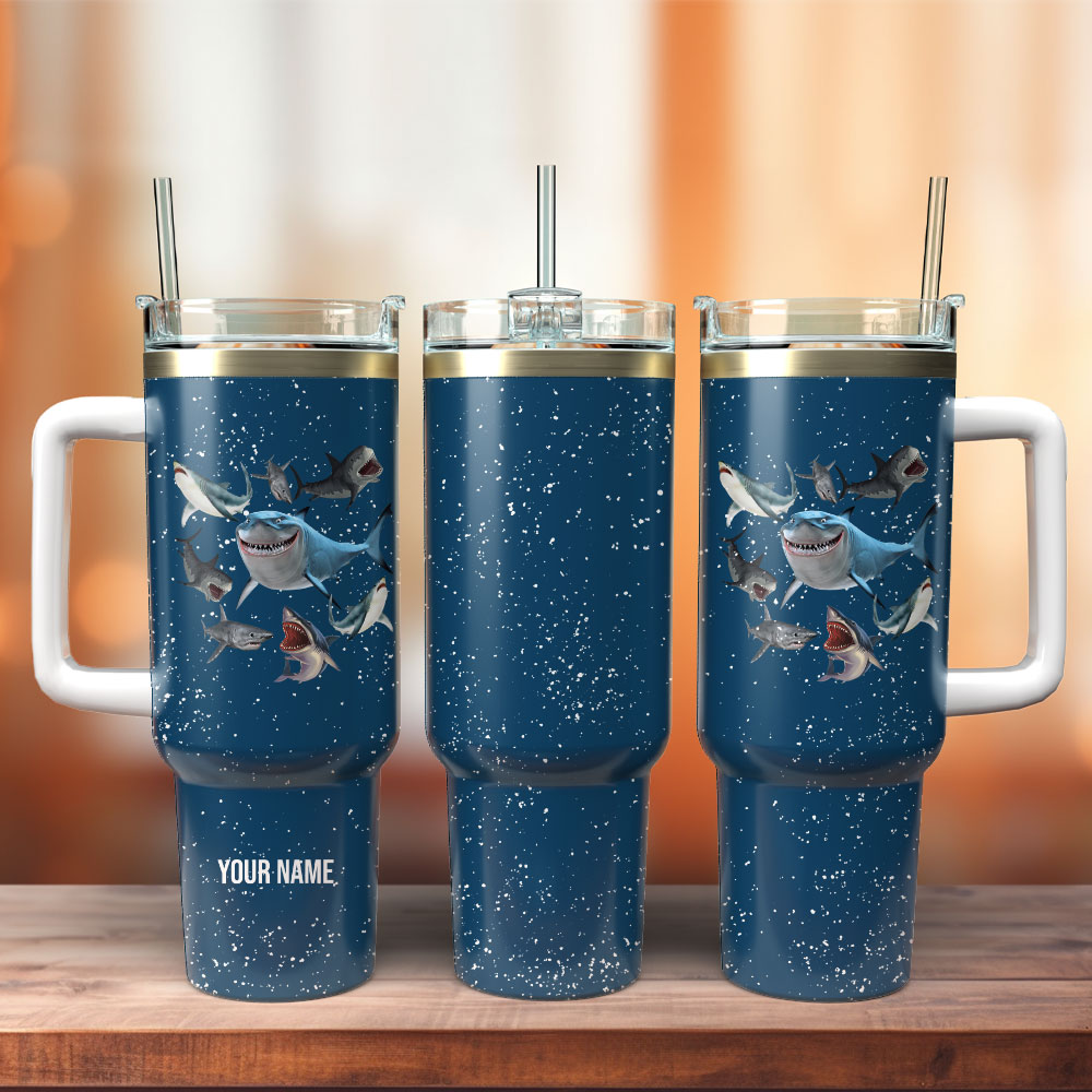 Shark Artwork Custom Stanley Cup 40 oz 30 oz Tumbler With HandleTVC2301246