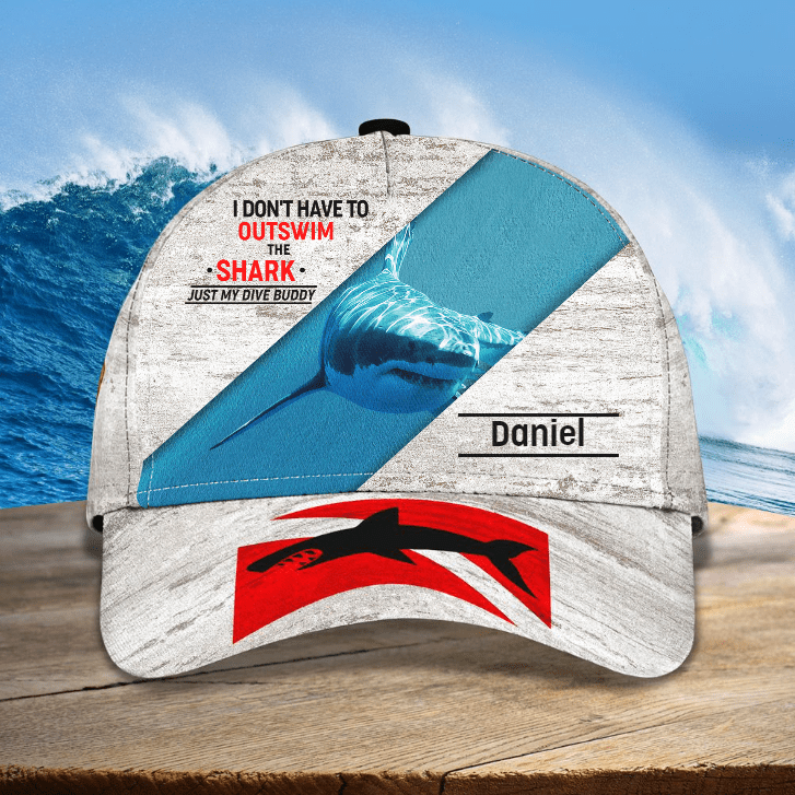 Shark Diving, Shark Crossing, Personalized Shark Cap, Customized Name Hat, Gift for Shark Lover Trucker Hats Custom Hats Gifts For Men & Women