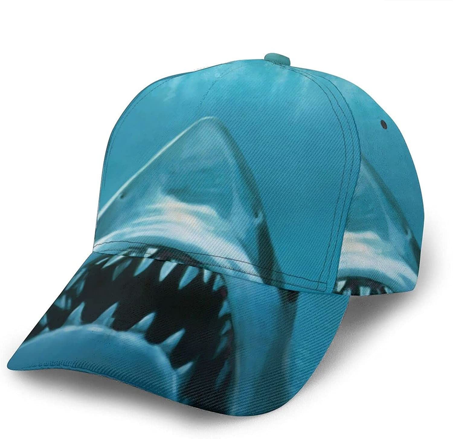 Shark Head Print Classic Baseball 3D Cap Adjustable Twill Sports Dad Hats for Unisex Trucker Hats Custom Hats Gifts For Men & Women