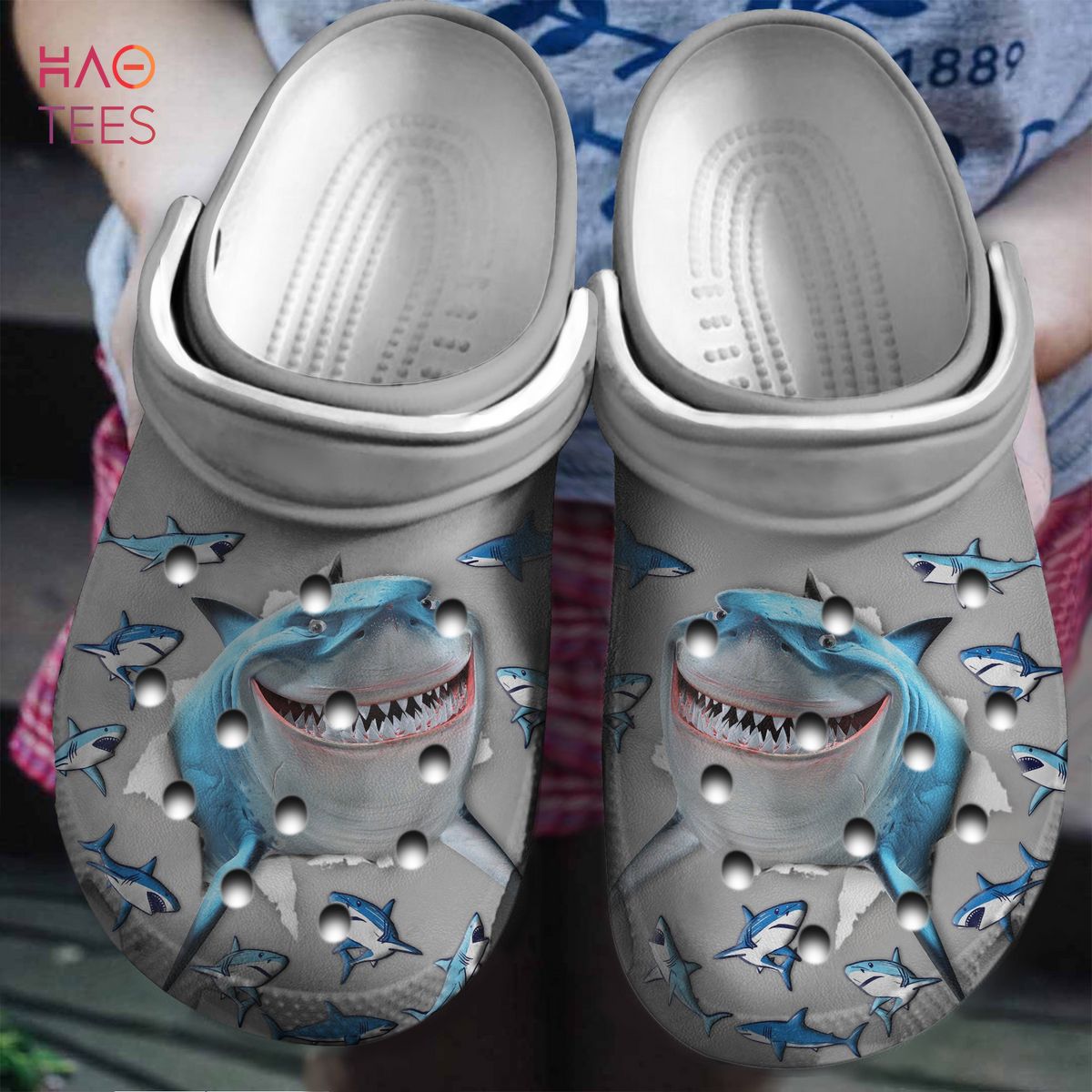 Shark Hole Animal Crocs Crocband Clogs Shoes Comfortable For Men Women and Kids