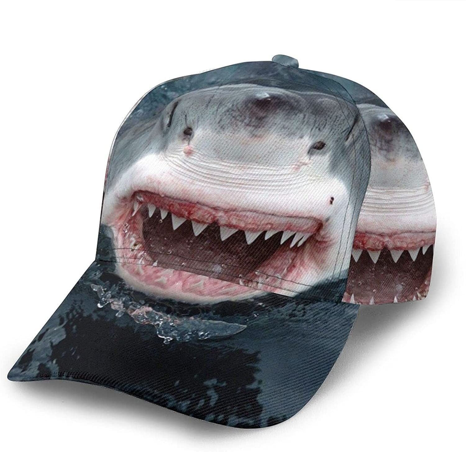 Shark Print Classic Baseball 3D Cap Adjustable Twill Sports Dad Hats for Unisex Hat Classic Cap Trucker Hats Custom Hats Gifts For Men & Women