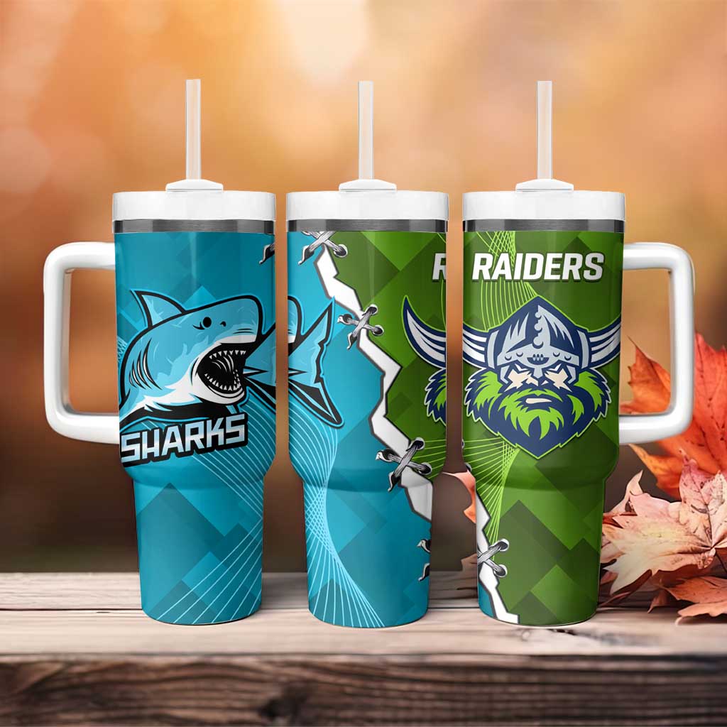 Sharks And Raiders Rugby Sporty Style Custom Stanley Cup 40 oz 30 oz Tumbler With HandleTVC2301334